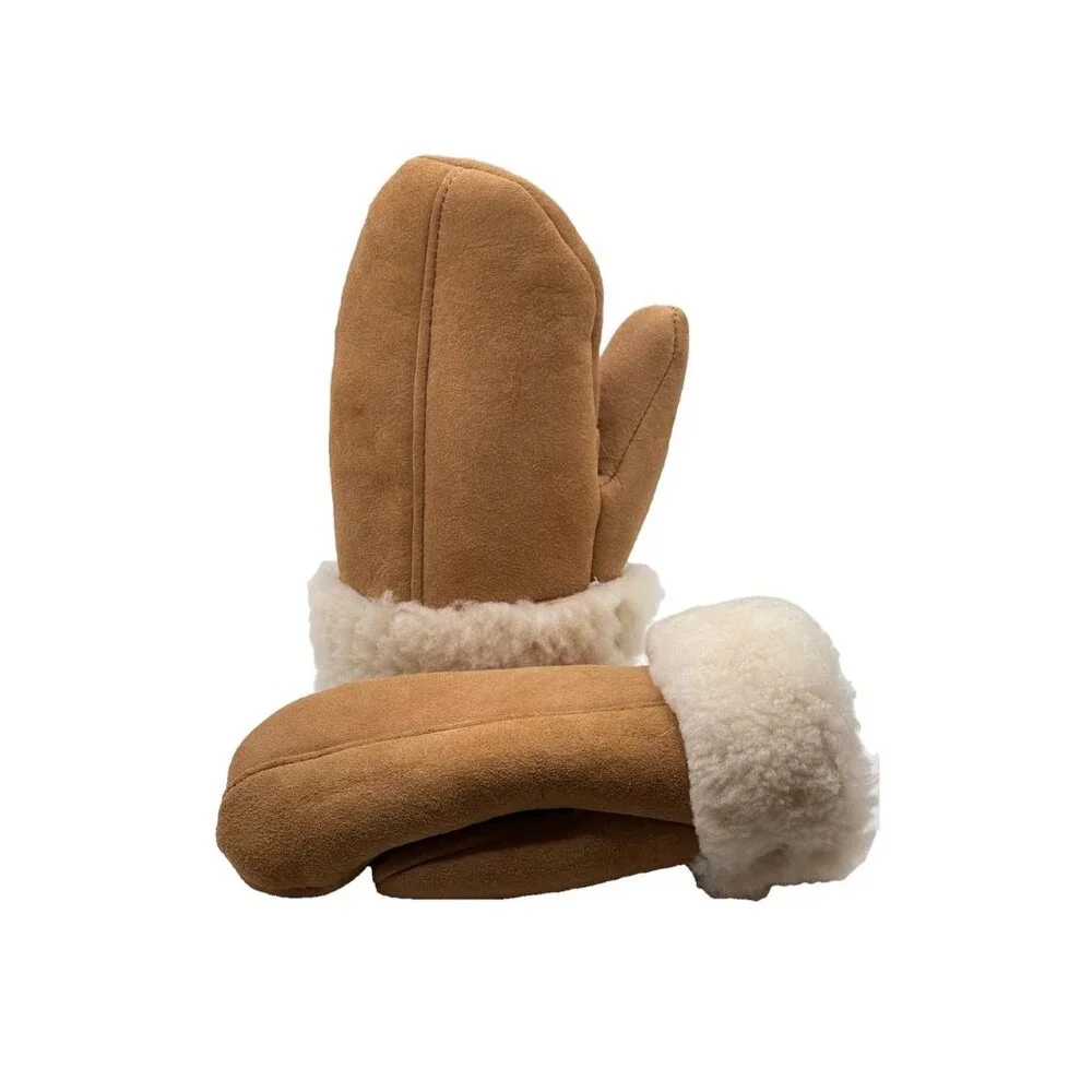 Unisex Shearling Sheepskin Leather Mittens for women - Picture 2 of 12